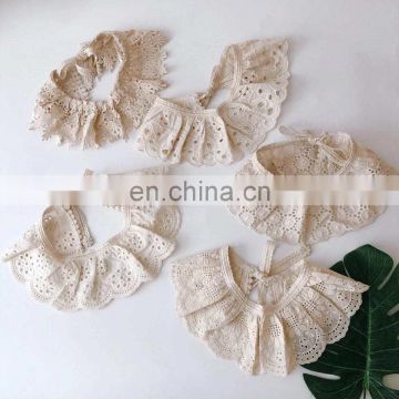 Toddler Kids Lace Floral Bibs Cute False Collar Children Clothes Baby Girls Cotton Bibs Shawl