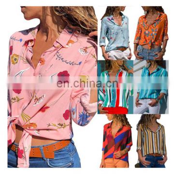 Women Fashion Long Sleeve Turn Down Collar Office Shirt Casual Tops Plus Size Blusas Femininas Blouses