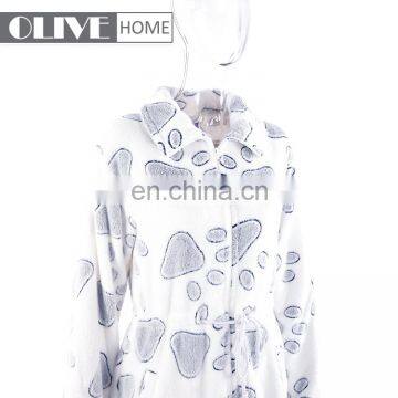 2018 Super Soft Adult Pyjamas Personalized Glue and Back Printing Brushed Coral Fleece Bathrobe photo-3