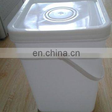 20L PP square plastic bucket with lid and metal handle