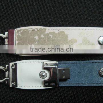 Cheap Leather Key Shaped USB Flash Drive With Light1-64GB photo-2