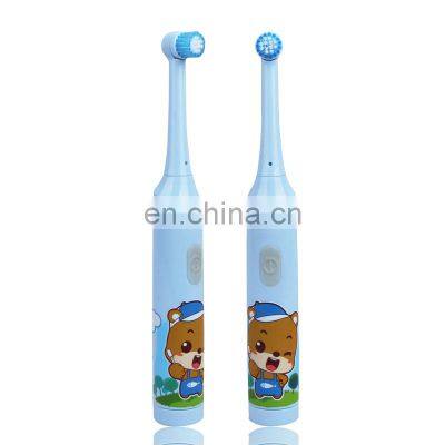 Cheap Kids Rotating 360 Electric Toothbrush Spin Sonic Portable Waterproof IPX7 Powered Cute Electric Toothbrush With Two heads