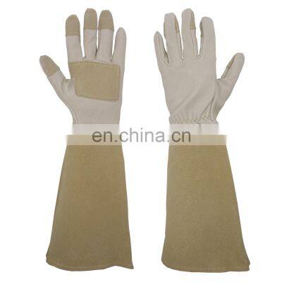 HANDLANDY Hot sale home work long pigskin leather garden gloves ladies garden glove,rose pruning gloves