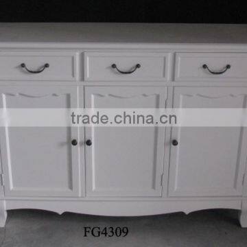 3 door 3 drawer white wooden storage cabinet/organizer furniture