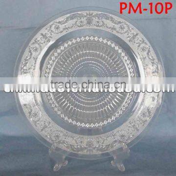 Large Round Personalized Custom Designed Clear Glass Pizza Plate for Tableware