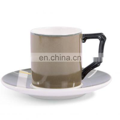 Luxury Amry Green Ceramic Coffee Mug Tea Cup Dinner Plate Ceramic Vase Cup Porcelain Tableware Set photo-4