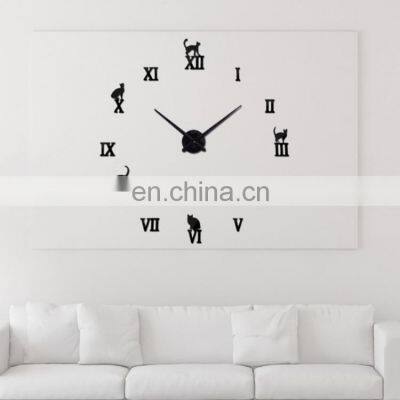 Removable 3d Diy Metal Wall Sticker Clock Home Office Room Art Decor Modern Decal photo-2