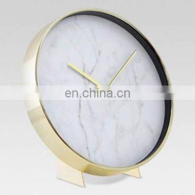 marble & metal clock