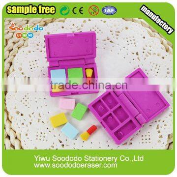 School kids makeup case shapede eraser toy
