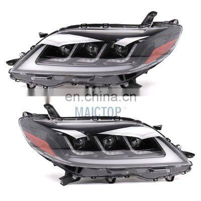 MAICTOP High Quality New Style Three Eye Lens Led DRL Headlight Headlamp for To-yota Sienna 2016-2020 USA Type photo-4