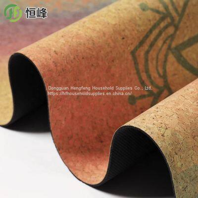 Wholesale Eco Friendly Non Slip Rubber Cork Yoga Mat for Sweaty,hot Workouts|includes Carring Strape photo-2