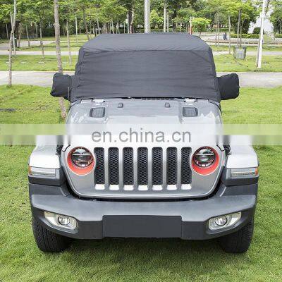 Waterproof Sun Protection Auti-UV Rain Snow Polyester Half Body Car Covers For Jeep Wrangler JK JL photo-4
