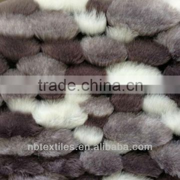 Plush jacquard faux fur fabric