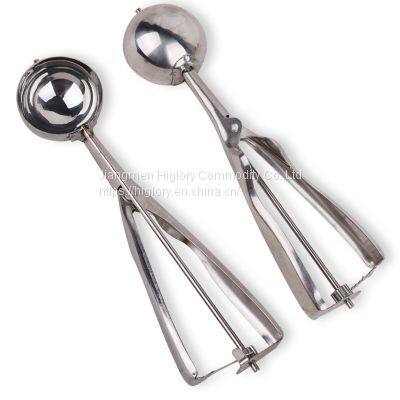 Stainless Steel Ice Cream Tools Food Cookie Spoon Ice Cream Scoop With Trigger Release photo-3