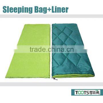 High Quality Polar Fleece 2 in 1 Quilting Sleeping Bag 180*150cm