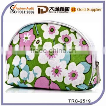 New brand flower printing cute closure cosmetic bag