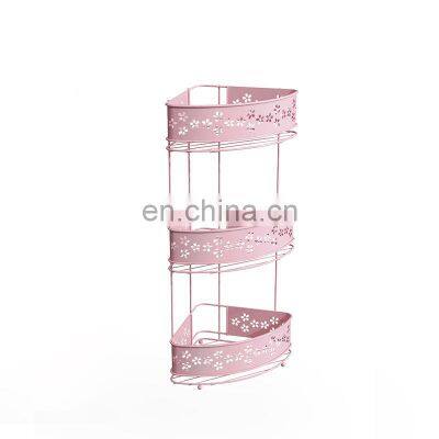 Sakura 3 Tier Corner Shower Caddy Wall Mounted No Drilling Bathroom Storage rack