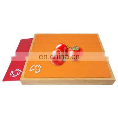 Classics 7 Color Coded Flexible Cutting Mats Bamboo Cutting Board With Food Icons Set