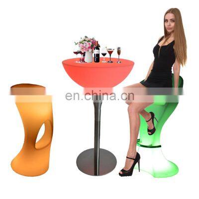 garden furniture /High top wireless party LED furniture set and bar lighting furniture led tall bar table and chairs