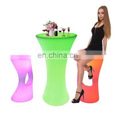 night club chairs /LED Lighting Plastic Bar Chair Stool Multi Color Changing Luminous Party Tables and Chairs LED Furniture