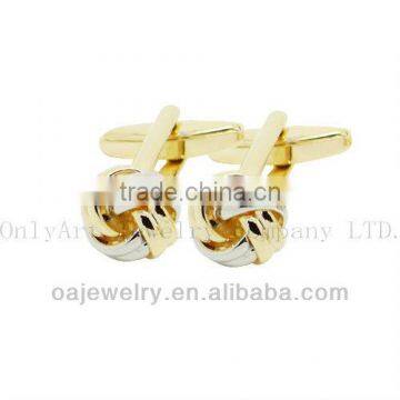 two tones plating make knot cufflinks