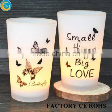 popular words candle holder black and white design / float for oil candle