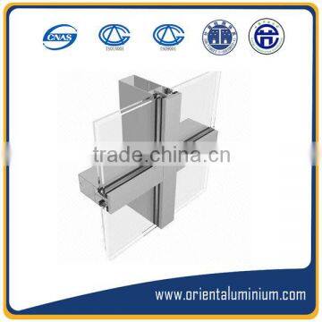 Aluminium Extruded Glass Wall System Profiles Aluminium Extrusion for Curtain Wall