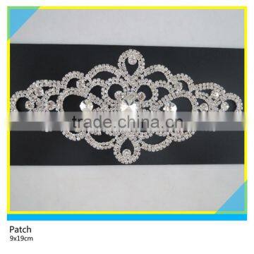 Two Rows Rhinestone Chain Trim Jewelry Applique Sew on Crystal Material Rhinestone Jewelry Patch 9x19cm