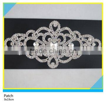 Sew on Diamond Jewelry Patch Glass Rhienstone Chain Trim Patch 5.5x21.5cm photo-2