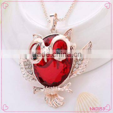 Original sunglass owl crystal necklace Europe and America crystall sweater necklace