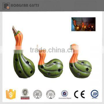 hot sell cute light resin pumpkin duck figurines for home decoration