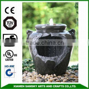 Drawing crock water fountain with LED for home decoration