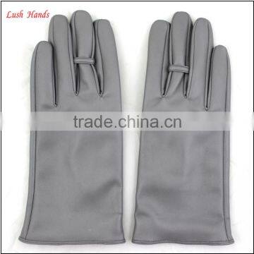 2016 Ladies Spring Fashion Grey All Kinds of Leather Hand Gloves With Ring