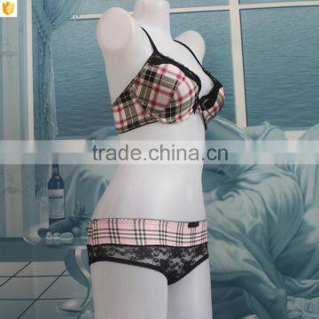 Hot Underwear Online Shopping and Plaid Nylon Bra Made in China photo-2