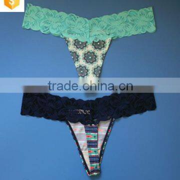 Sexy Lace Thong, Microfiber Printed Body, Girls' Sexy Underwear photo-6