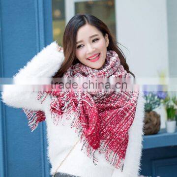 Best Selling Loop Yarns Woven Plaid Fashion Ladies Winter Shawl photo-2