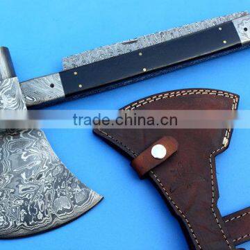 Custom Handmade Damascus Axe Fulfilling Several Functions- Axe Knife Saw Hammer / Camping / Hunting photo-4