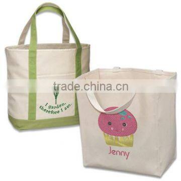 2016 12-oz 100% certified organic cotton Custom Embroidered Bags and Totes