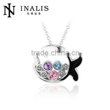 Sample Delivery Available,Children's Cute Fish Diamond Necklace