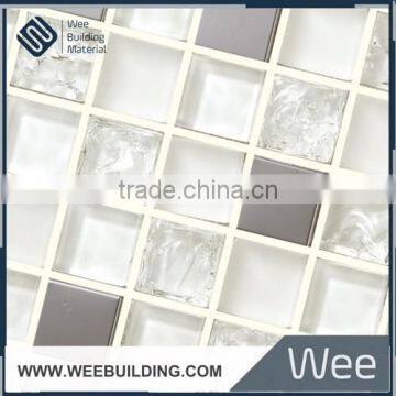 HDS10A White Crystal Glass Mosaic Tile For Wall Uesd