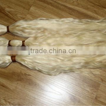 silver grey bulk virgin remy hair bleached in blonde color,virgin gray remy hair bleached bulk hair extensions