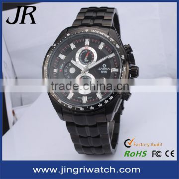 Black color 316L stainless steel Japan Chronograph Sport watch men Luxury watch OEM