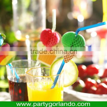 plastic ice cream topper drinking cocktail decorative straws