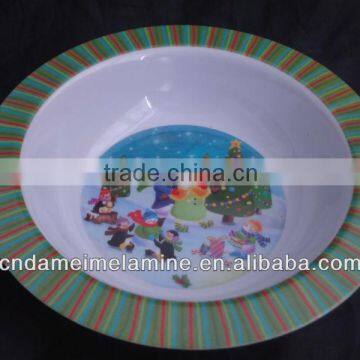 Christmas holiday ware melamine dinner bowl 7.5 inch