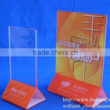 Plexiglass menu holder stand for counter display