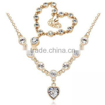 girlfriend heart pendant necklace and beads bracelet african jewelry sets