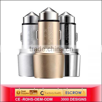 Two outputs Full compatible Metal usb Car Charger Manufacturers & Factory of Usb Car Charger