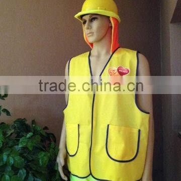 Tear away safety vest fluorescent lime