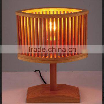 Handmade craft art wood modern table lamp for bedroom decor