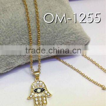 Gold hamsa hands charms chain necklace vners